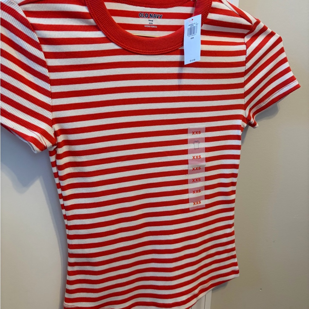 Old Navy Red and White Striped Baby T/ T shirt